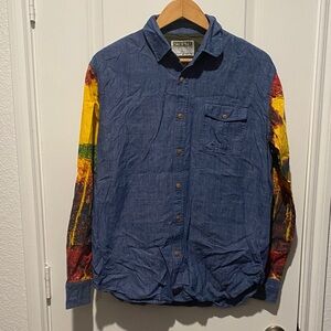 Staple Blue and Olive Button-Up Shirt